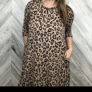 Sweet Lovely by Jen Leopard Print Swing Dress
